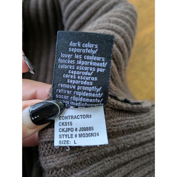 Calvin Klein Jeans Sweater – Men’s Large – Ribbed Cotton Quarter Zip – Mock Neck - Picture 5 of 9